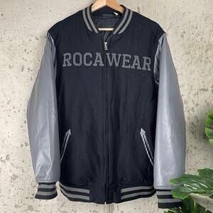 Rocawear Y2K Varsity Spellout Two Tone Jacket Youth XL Mens M